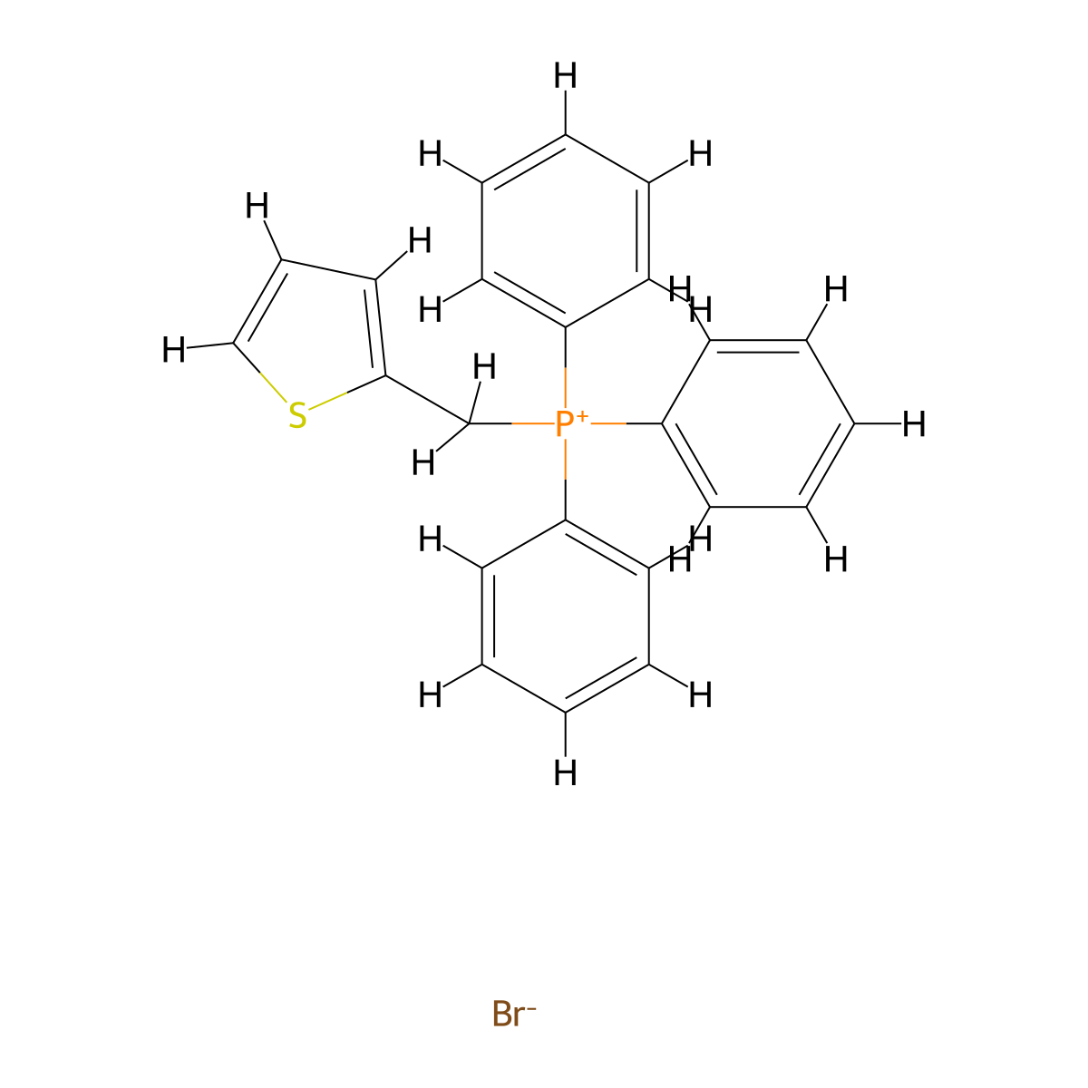 Triphenyl(2-thienylmethyl)phosphonium Bromide molecular structure, CAS 23259-98-5