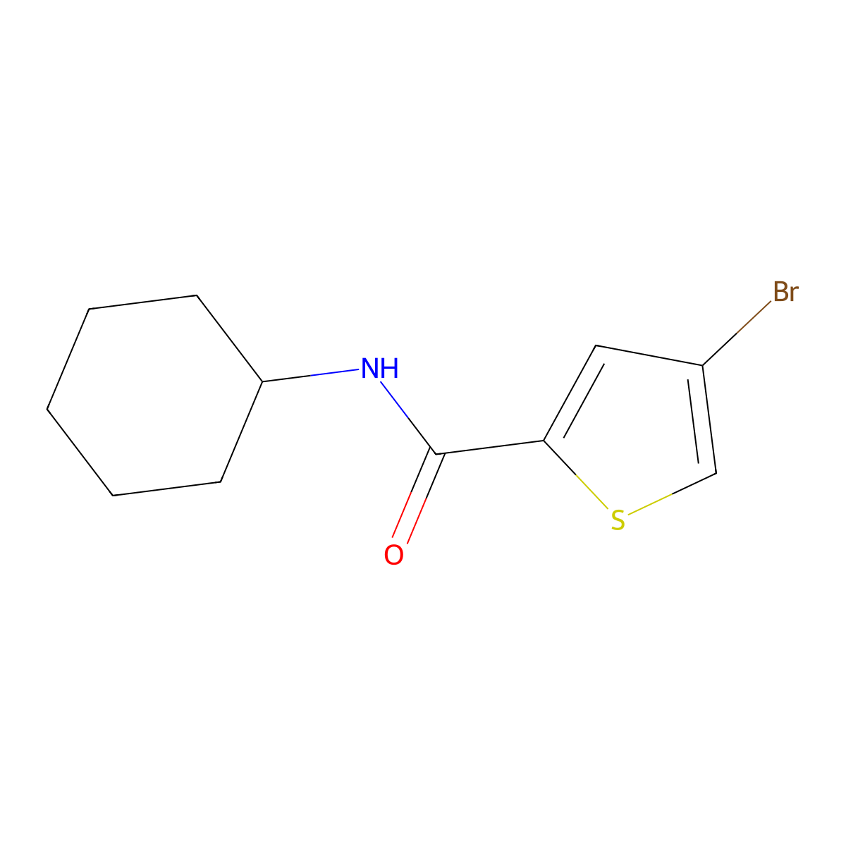 4-bromo-N-cyclohexylthiophene-2-carboxamide molecular structure, CAS 2325907-94-4