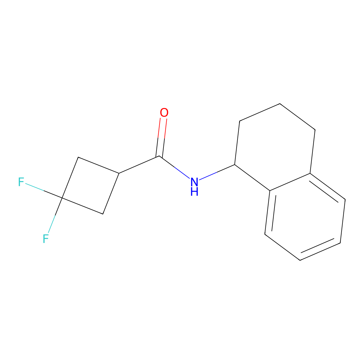 3,3-Difluoro-N-(1,2,3,4-tetrahydronaphthalen-1-yl)cyclobutane-1-carboxamide molecular structure, CAS 2325908-30-1