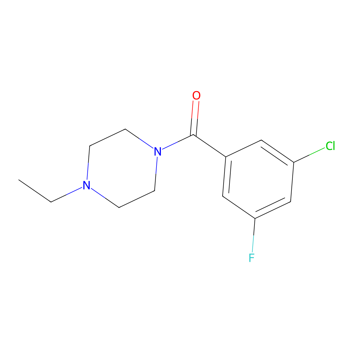 (3-Chloro-5-fluorophenyl)(4-ethyl-1-piperazinyl)methanone molecular structure, CAS 2325916-47-8