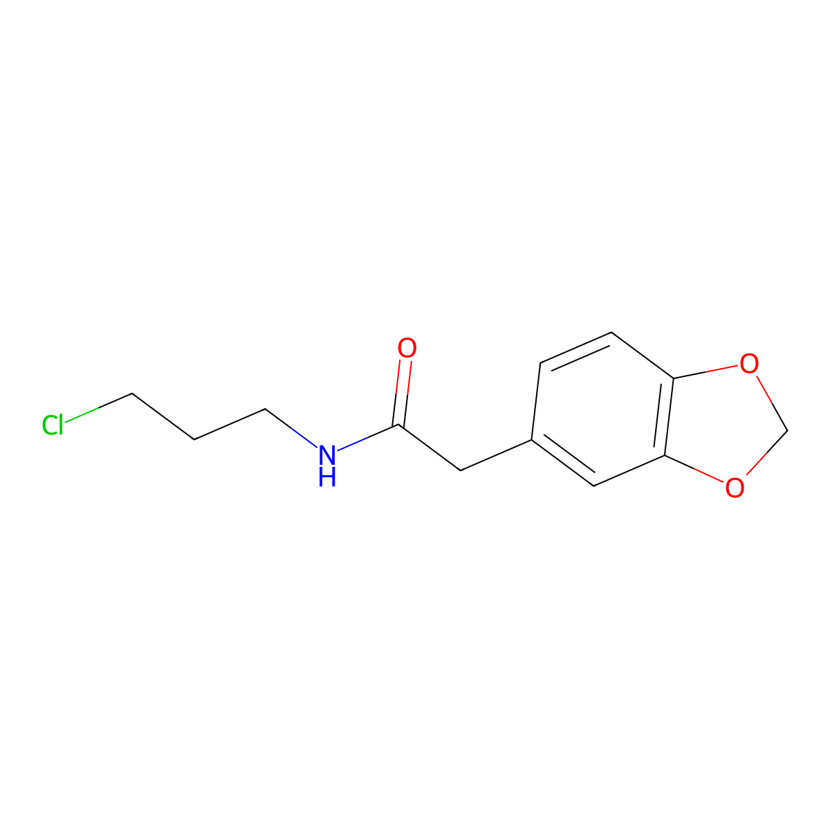 N-(3-Chloropropyl)-1,3-benzodioxole-5-acetamide molecular structure, CAS 2325923-71-3