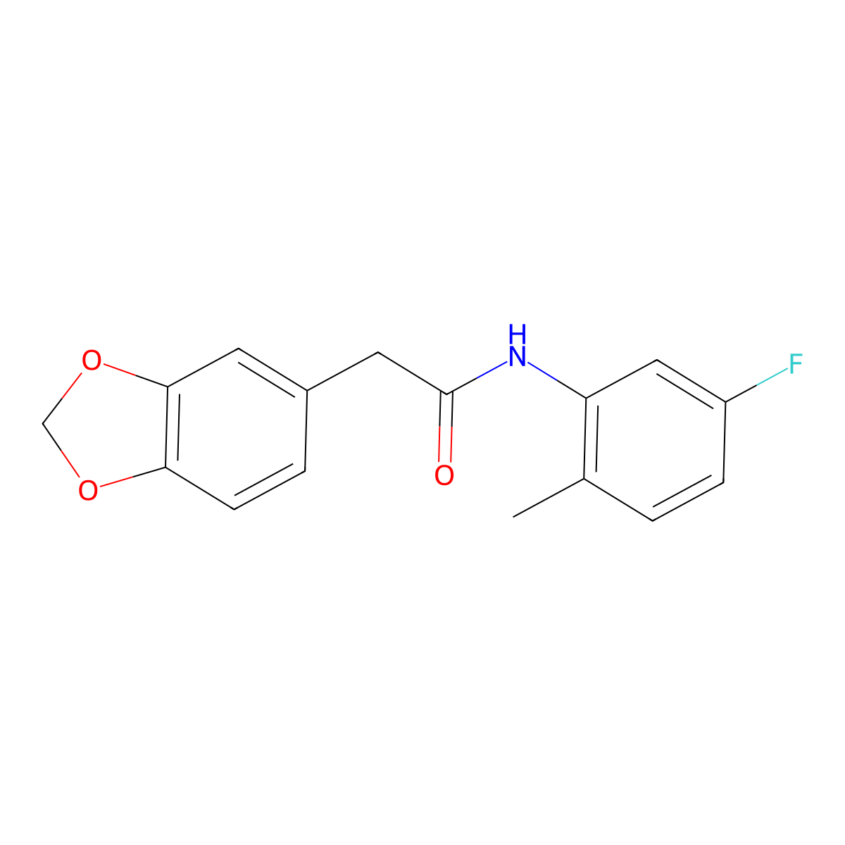 2-(2H-1,3-benzodioxol-5-yl)-N-(5-fluoro-2-methylphenyl)acetamide molecular structure, CAS 2325923-74-6