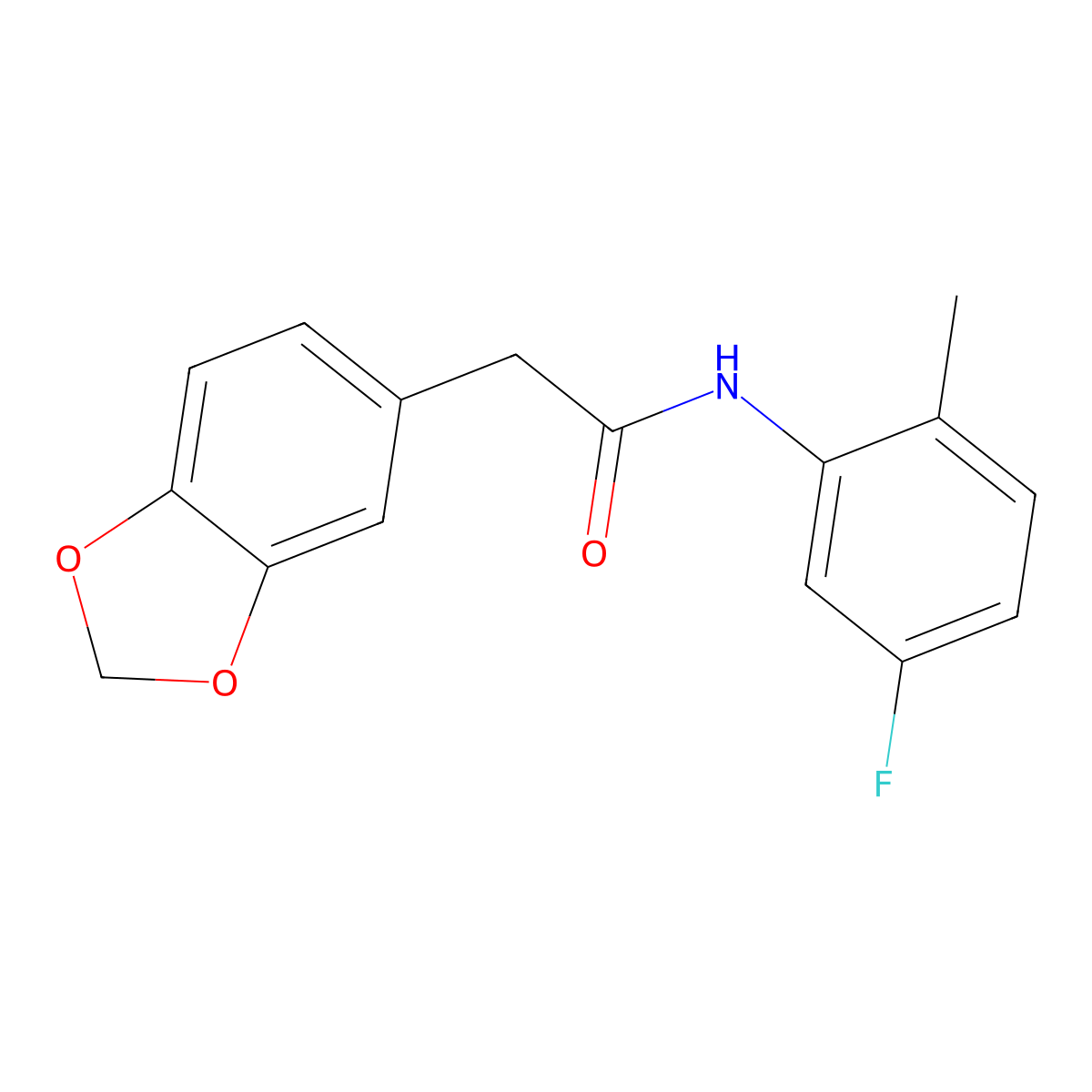 2-(2H-1,3-benzodioxol-5-yl)-N-(5-fluoro-2-methylphenyl)acetamide molecular structure, CAS 2325923-74-6