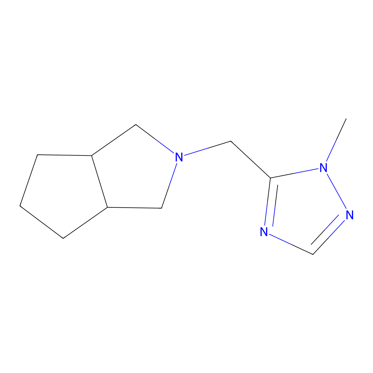 1-methyl-5-({octahydrocyclopenta[c]pyrrol-2-yl}methyl)-1H-1,2,4-triazole molecular structure, CAS 2325927-32-8