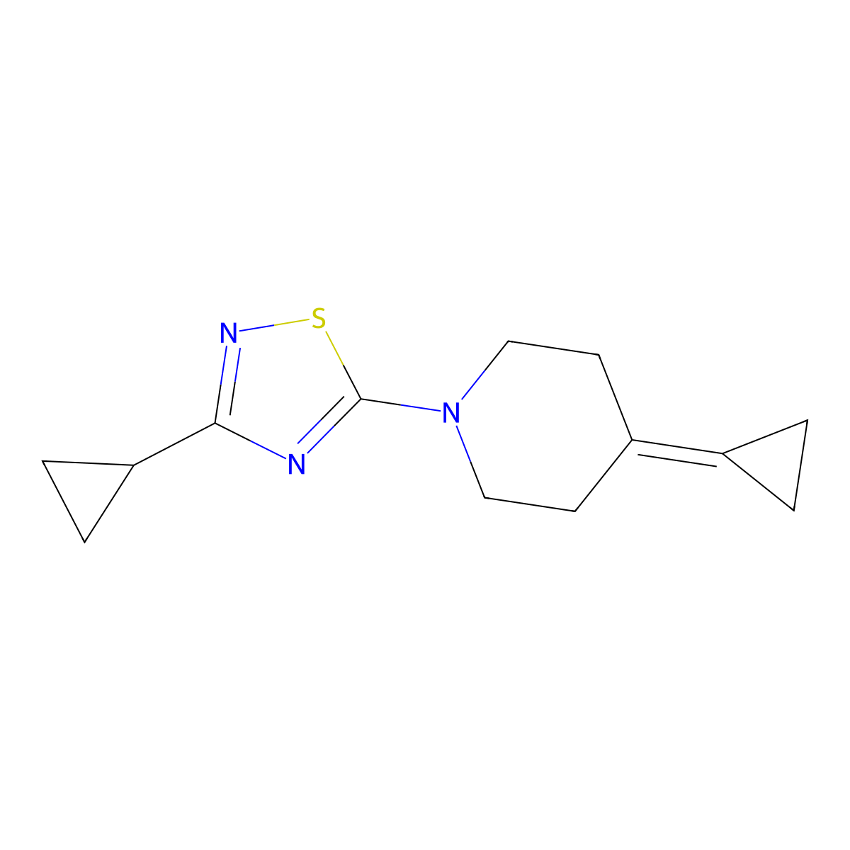 1-(3-Cyclopropyl-1,2,4-thiadiazol-5-yl)-4-cyclopropylidenepiperidine molecular structure, CAS 2325927-70-4