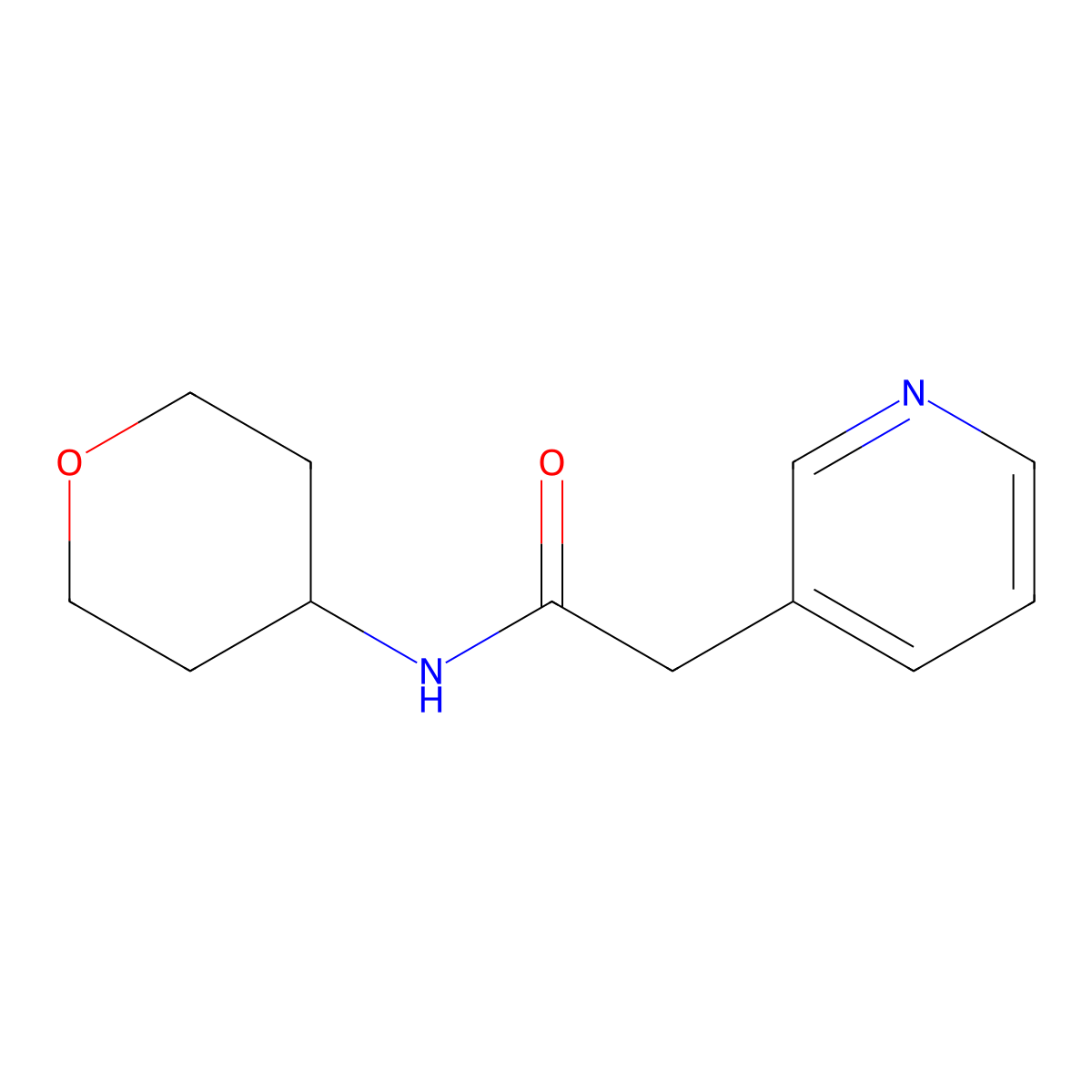 N-(oxan-4-yl)-2-(pyridin-3-yl)acetamide molecular structure, CAS 2325934-14-1