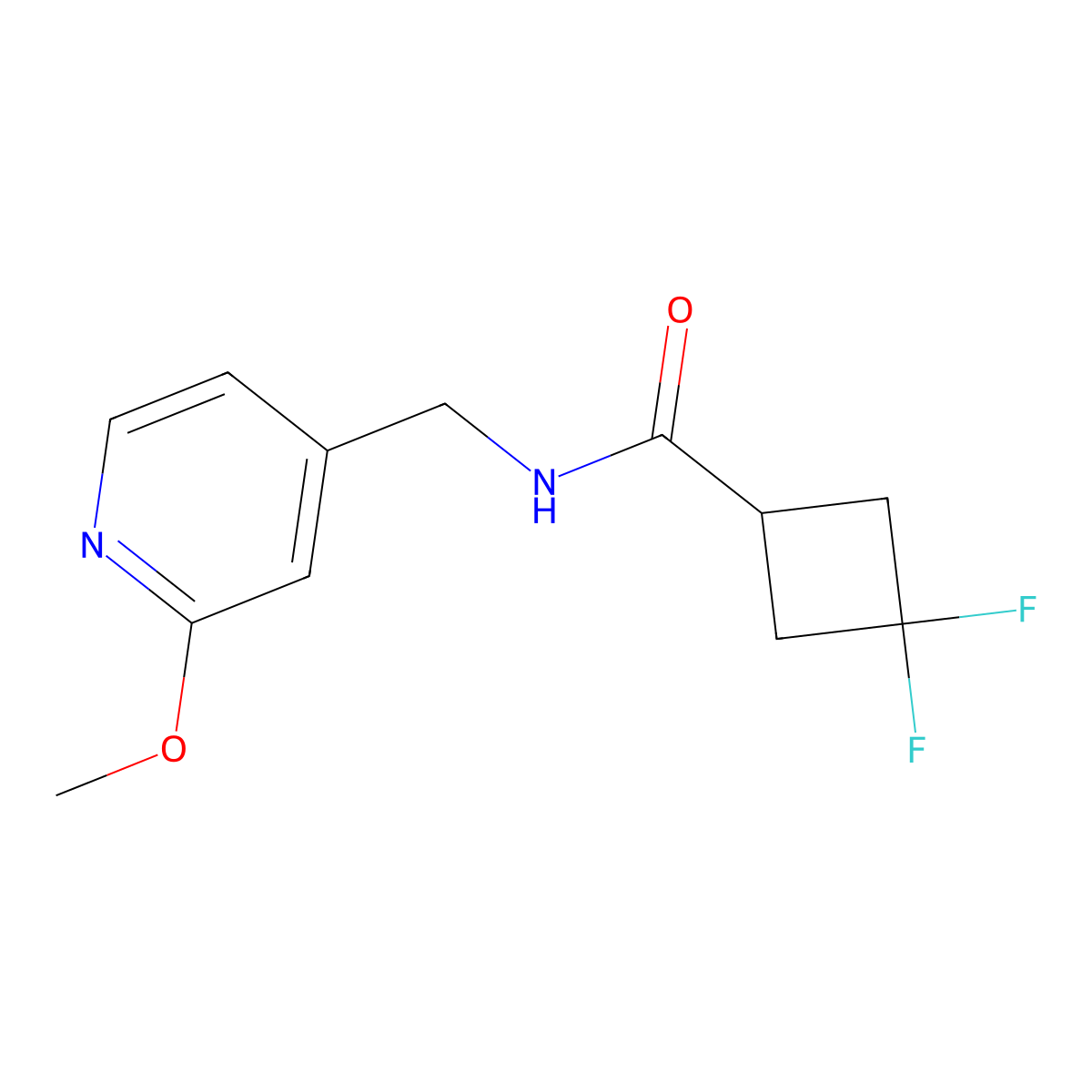 3,3-difluoro-N-[(2-methoxypyridin-4-yl)methyl]cyclobutane-1-carboxamide molecular structure, CAS 2325945-07-9