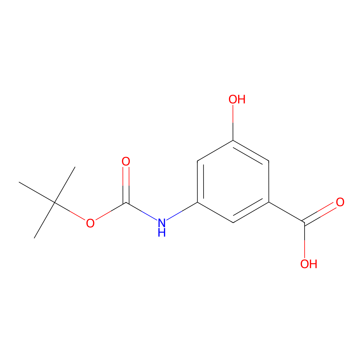 3-((tert-Butoxycarbonyl)amino)-5-hydroxybenzoic acid molecular structure, CAS 232595-59-4