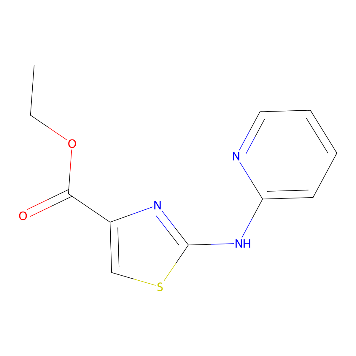 Ethyl 2-(pyridin-2-ylamino)-1,3-thiazole-4-carboxylate molecular structure, CAS 232596-43-9