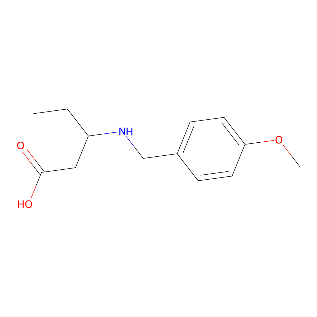 3-{[(4-Methoxyphenyl)methyl]amino}pentanoic acid molecular structure, CAS 2325964-36-9