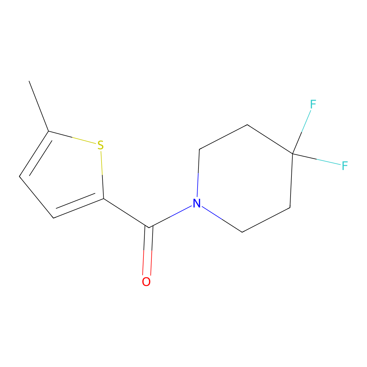 4,4-Difluoro-1-(5-methylthiophene-2-carbonyl)piperidine molecular structure, CAS 2325965-18-0