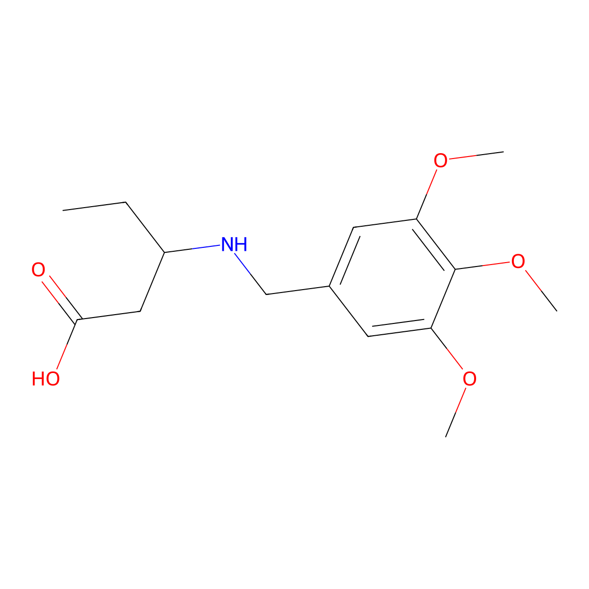 3-{[(3,4,5-Trimethoxyphenyl)methyl]amino}pentanoic acid molecular structure, CAS 2325970-16-7