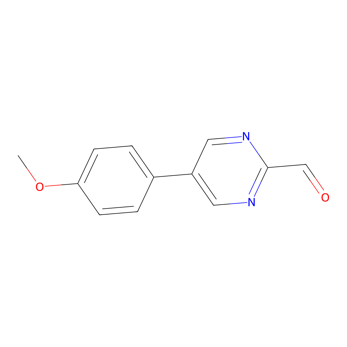 5-(4-Methoxyphenyl)pyrimidine-2-carbaldehyde molecular structure, CAS 2325970-17-8