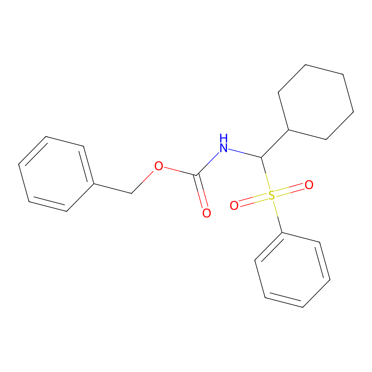 Benzyl N-[cyclohexyl(phenylsulfonyl)methyl]-carbamate molecular structure, CAS 232598-56-0