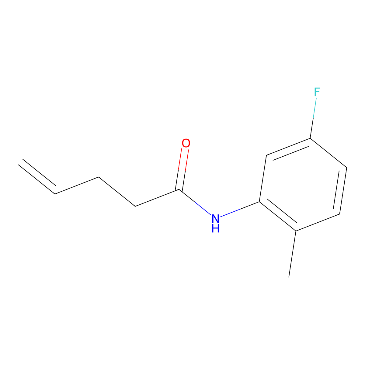 N-(5-fluoro-2-methylphenyl)pent-4-enamide molecular structure, CAS 2325991-53-3