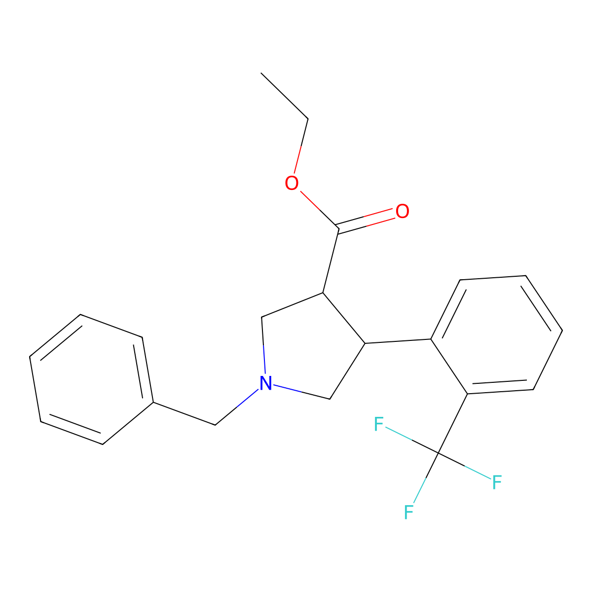 1-(Tert-butyl) 3-ethyl trans-4-(2-(trifluoromethyl)phenyl)pyrrolidine-1,3-dicarboxylate molecular structure, CAS 2325993-44-8