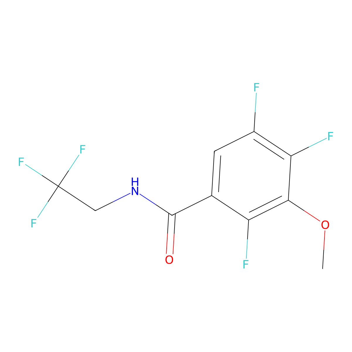 2,4,5-Trifluoro-3-methoxy-N-(2,2,2-trifluoroethyl)benzamide molecular structure, CAS 2325998-69-2
