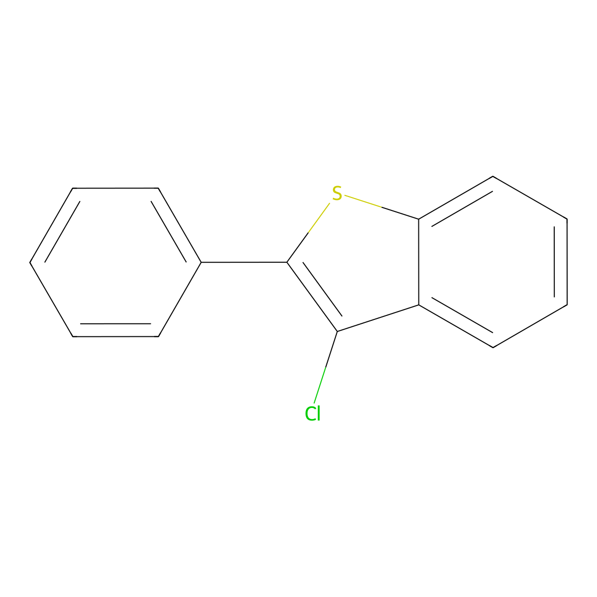 3-Chloro-2-phenyl-1-benzothiophene molecular structure, CAS 2326-63-8