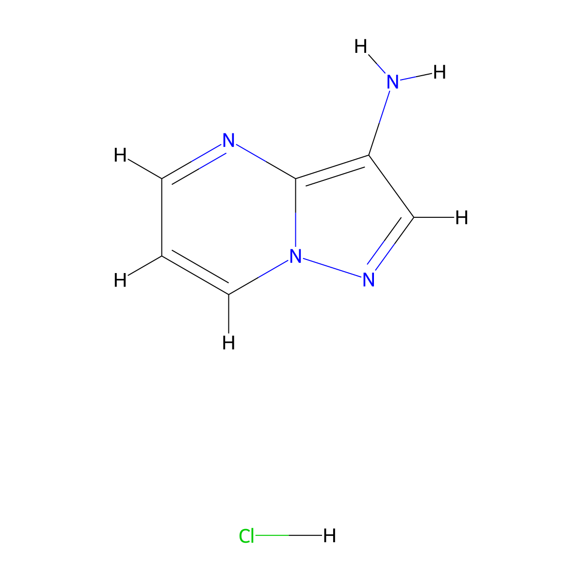 Pyrazolo(1,5-a)pyrimidin-3-amine hydrochloride molecular structure, CAS 232600-78-1