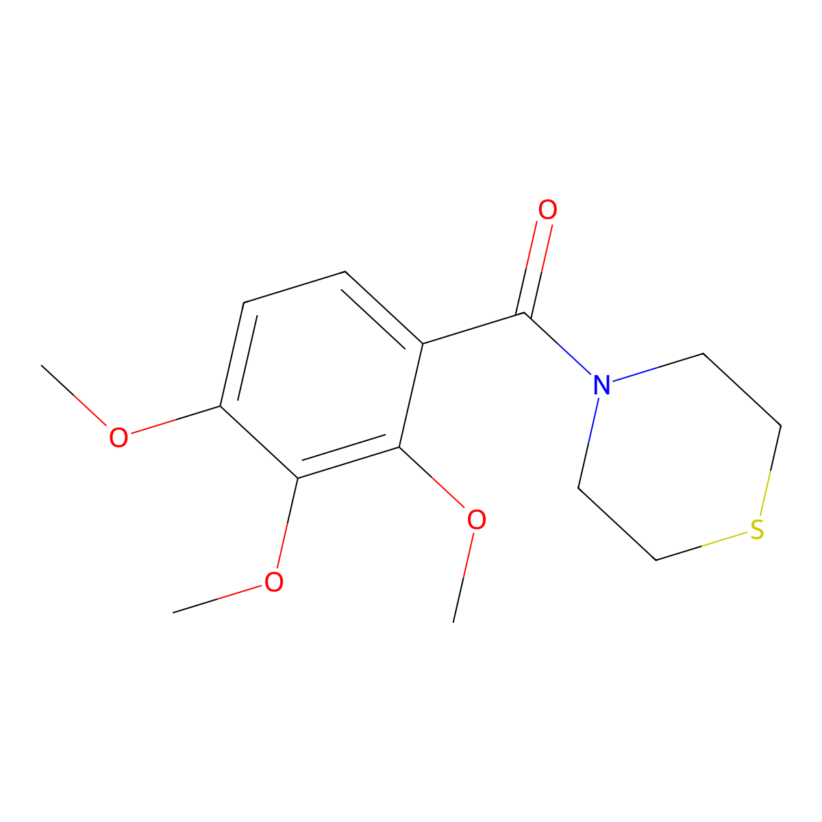 Thiomorpholino(2,3,4-trimethoxyphenyl)methanone molecular structure, CAS 2326001-13-0