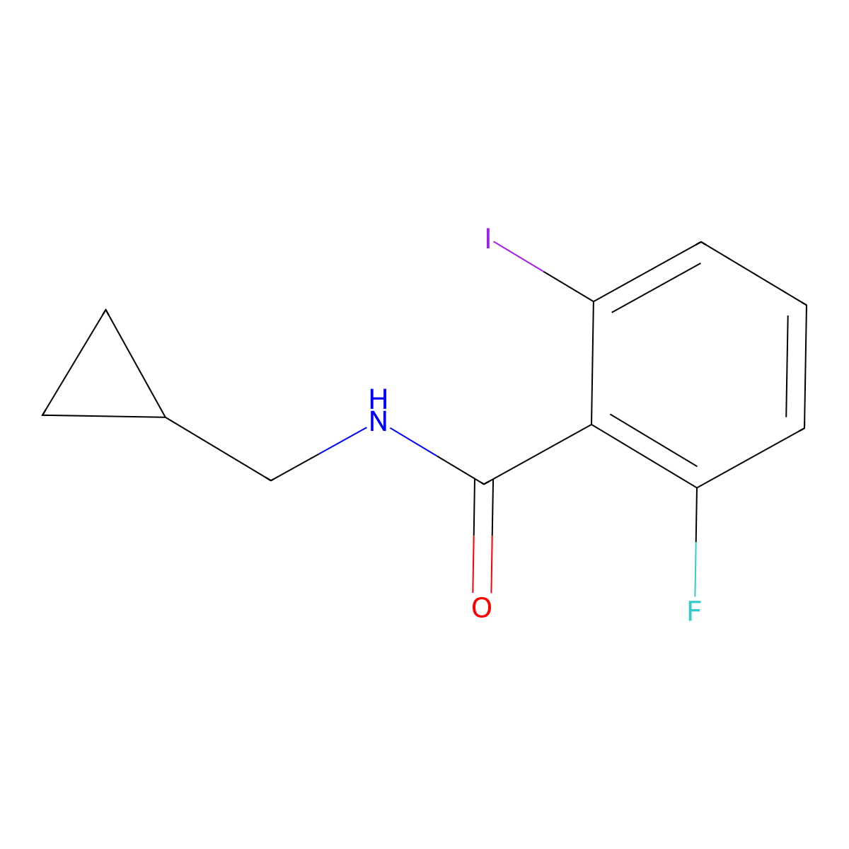 N-(Cyclopropylmethyl)-2-fluoro-6-iodobenzamide molecular structure, CAS 2326004-37-7