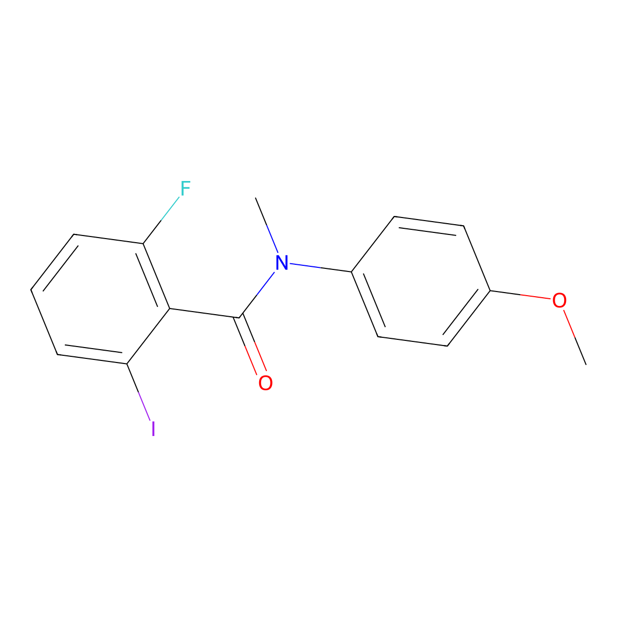 2-Fluoro-6-iodo-N-(4-methoxyphenyl)-N-methylbenzamide molecular structure, CAS 2326004-54-8