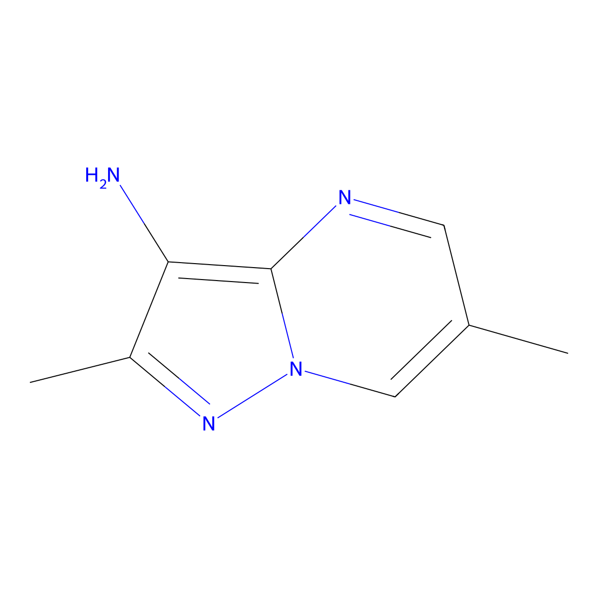 2,6-Dimethylpyrazolo[1,5-a]pyrimidin-3-amine molecular structure, CAS 232601-05-7