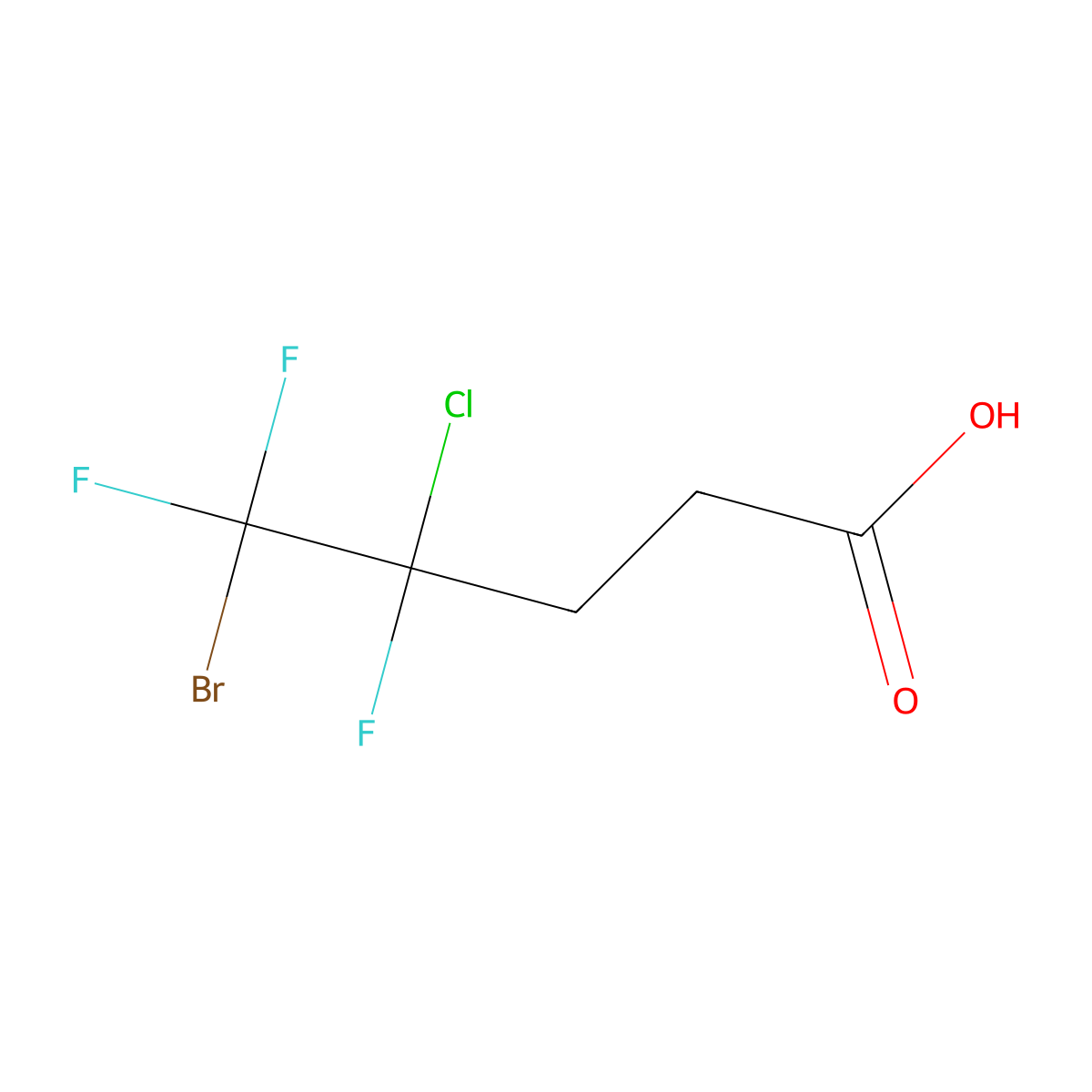 5-Bromo-4-chloro-4,5,5-trifluoropentanoic acid molecular structure, CAS 232602-79-8