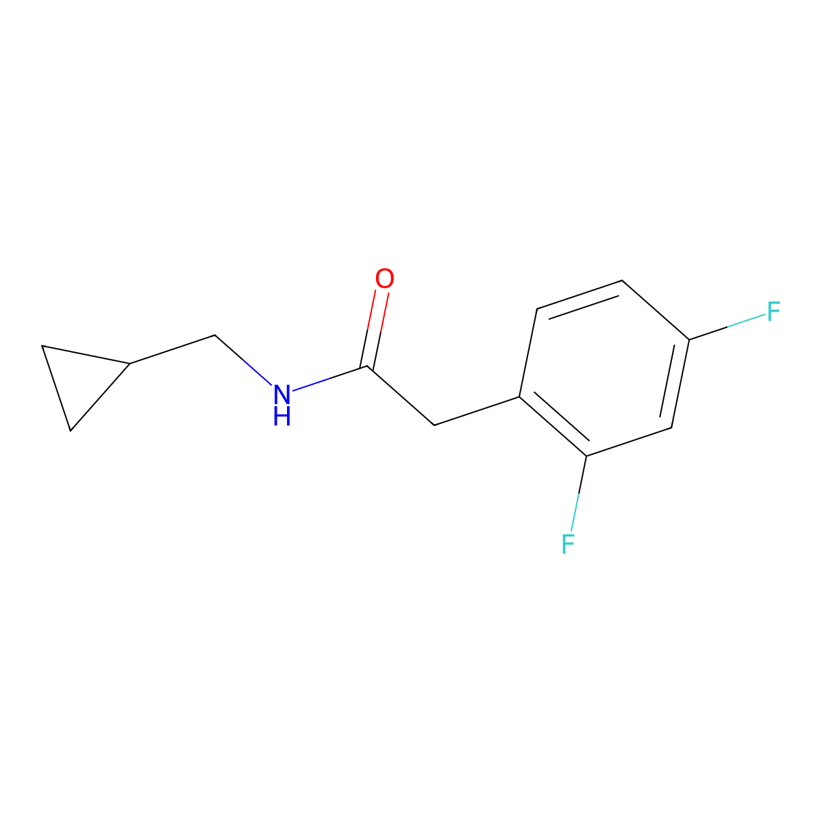 N-(Cyclopropylmethyl)-2-(2,4-difluorophenyl)acetamide molecular structure, CAS 2326026-40-6