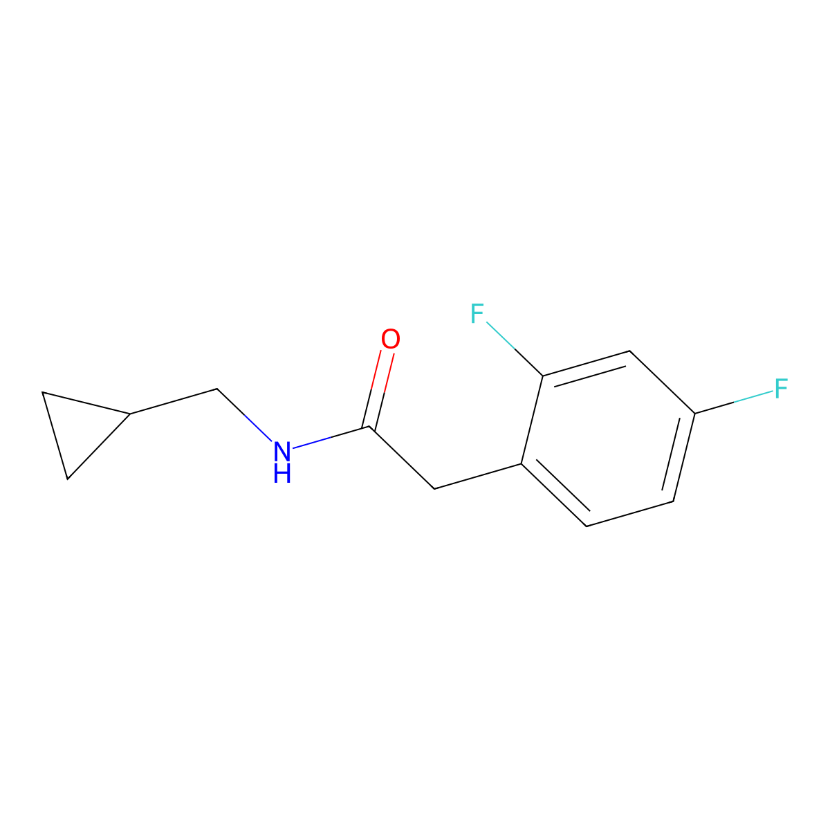 N-(Cyclopropylmethyl)-2-(2,4-difluorophenyl)acetamide molecular structure, CAS 2326026-40-6