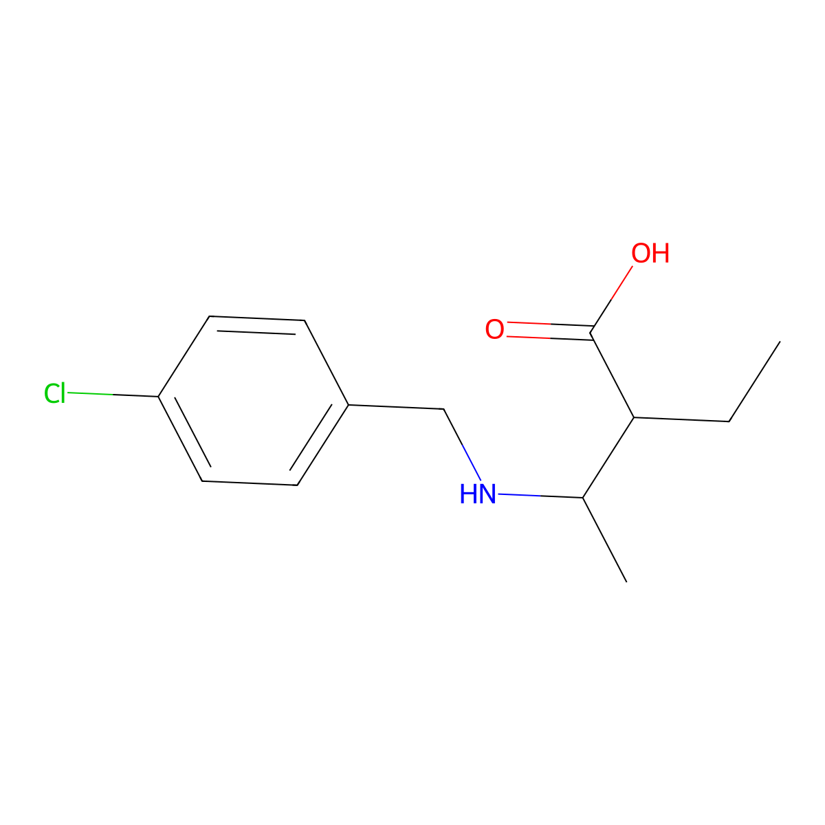 3-{[(4-Chlorophenyl)methyl]amino}-2-ethylbutanoic acid molecular structure, CAS 2326027-45-4
