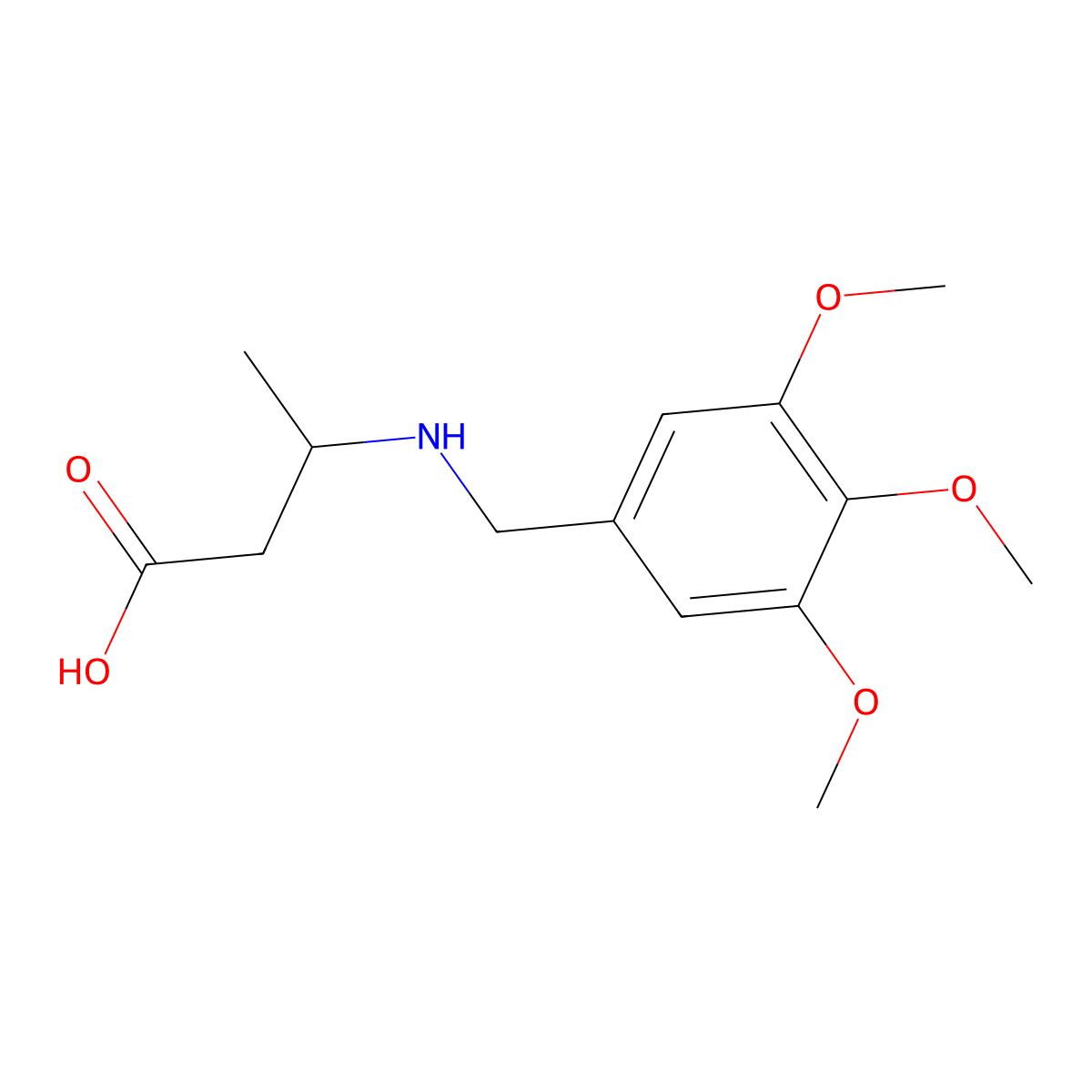 3-{[(3,4,5-Trimethoxyphenyl)methyl]amino}butanoic acid molecular structure, CAS 2326027-56-7