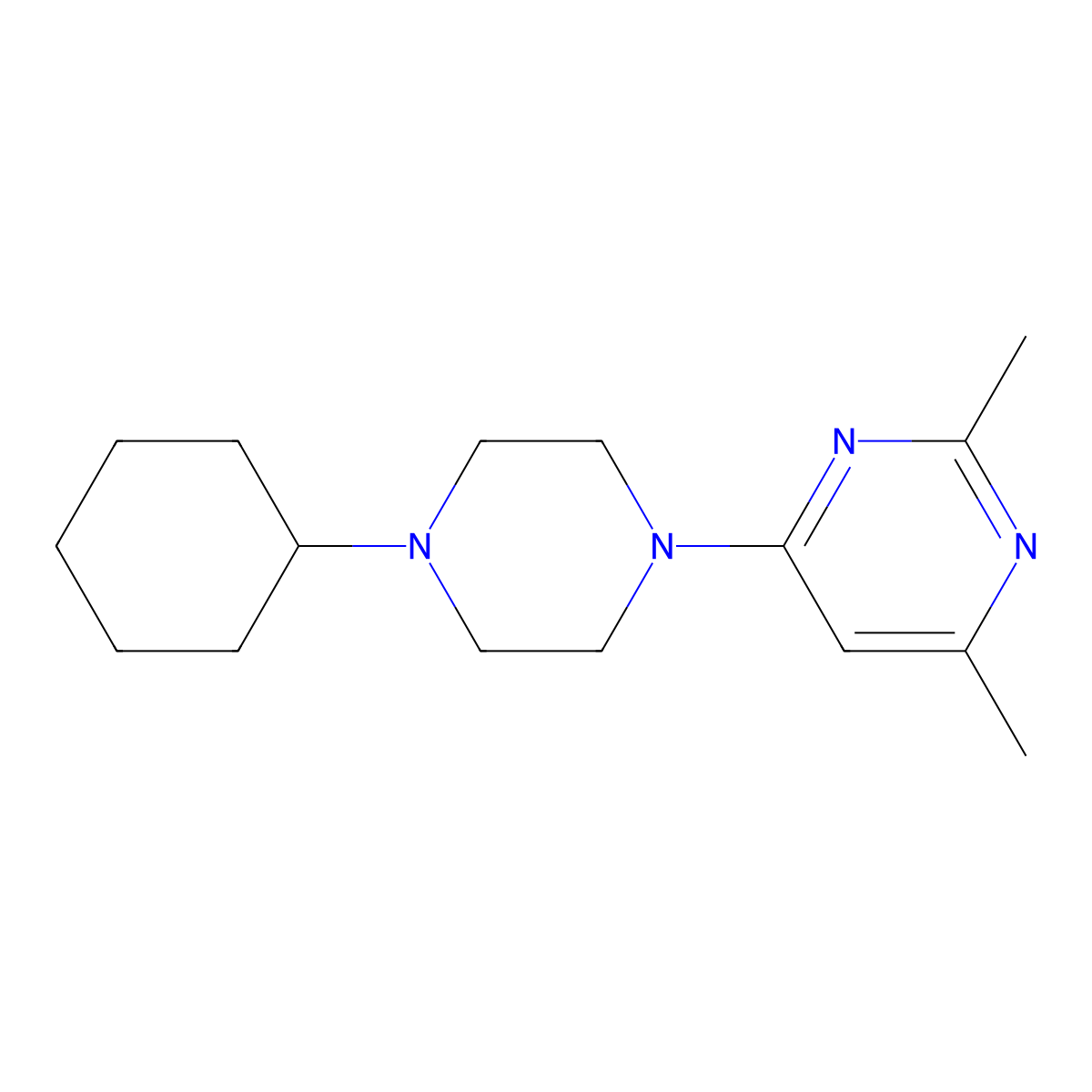 4-(4-Cyclohexylpiperazin-1-yl)-2,6-dimethylpyrimidine molecular structure, CAS 2326036-85-3