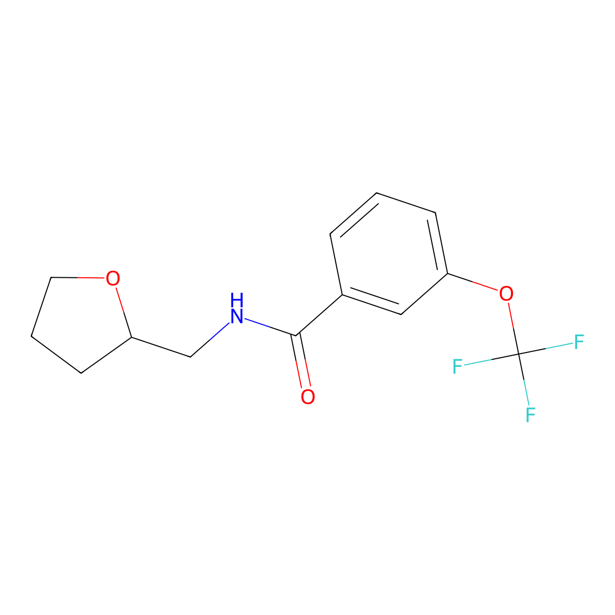 N-[(oxolan-2-yl)methyl]-3-(trifluoromethoxy)benzamide molecular structure, CAS 2326044-71-5