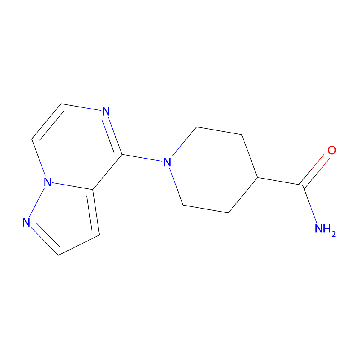1-{Pyrazolo[1,5-a]pyrazin-4-yl}piperidine-4-carboxamide molecular structure, CAS 2326062-37-5