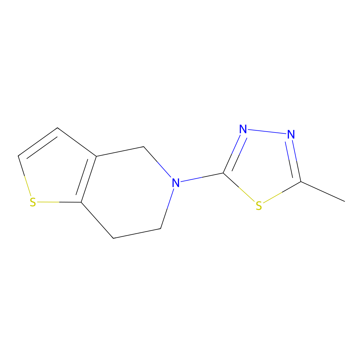2-methyl-5-{4H,5H,6H,7H-thieno[3,2-c]pyridin-5-yl}-1,3,4-thiadiazole molecular structure, CAS 2326063-22-1