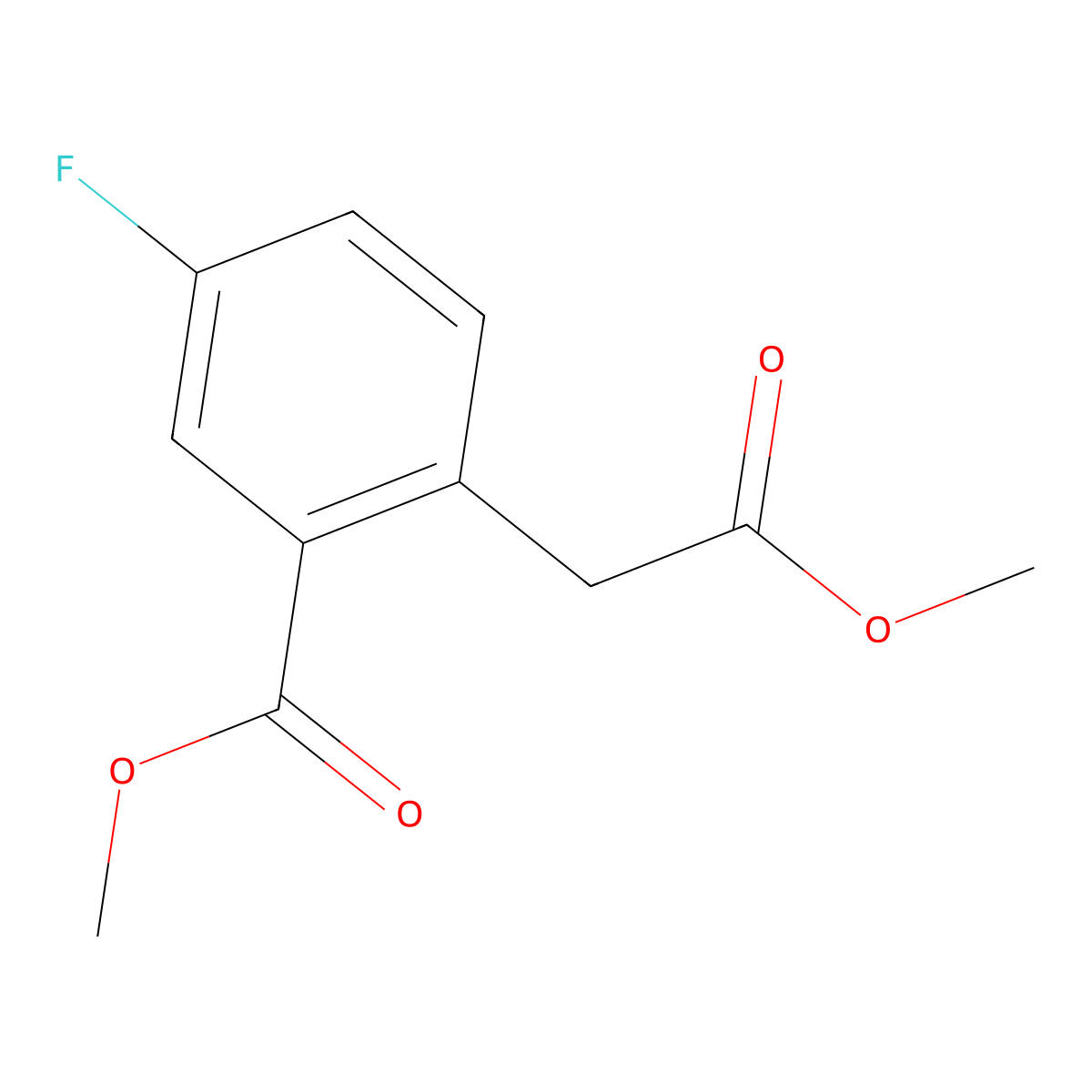 Methyl 5-fluoro-2-(2-methoxy-2-oxoethyl)benzoate molecular structure, CAS 2326068-11-3