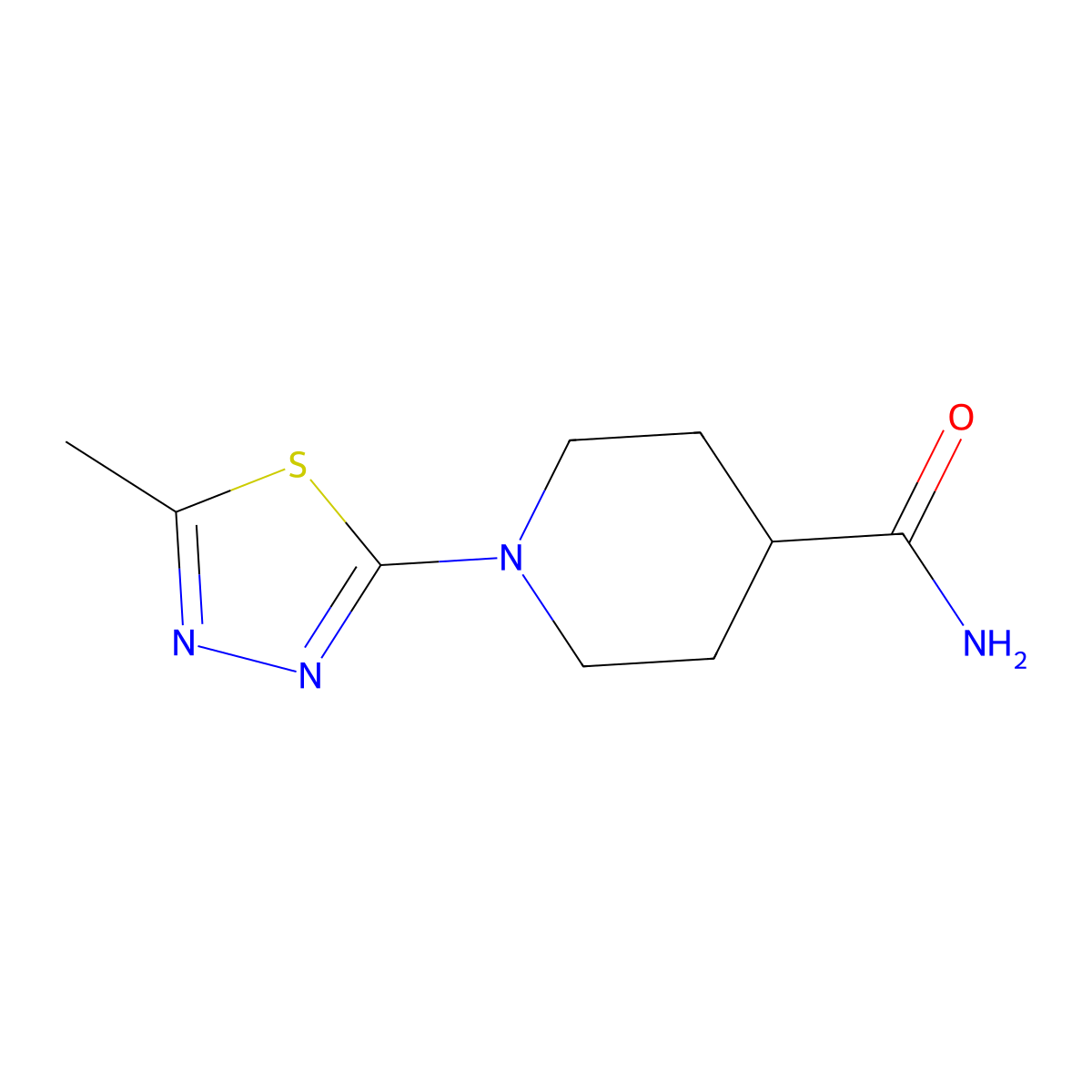 1-(5-Methyl-1,3,4-thiadiazol-2-yl)piperidine-4-carboxamide molecular structure, CAS 2326068-48-6