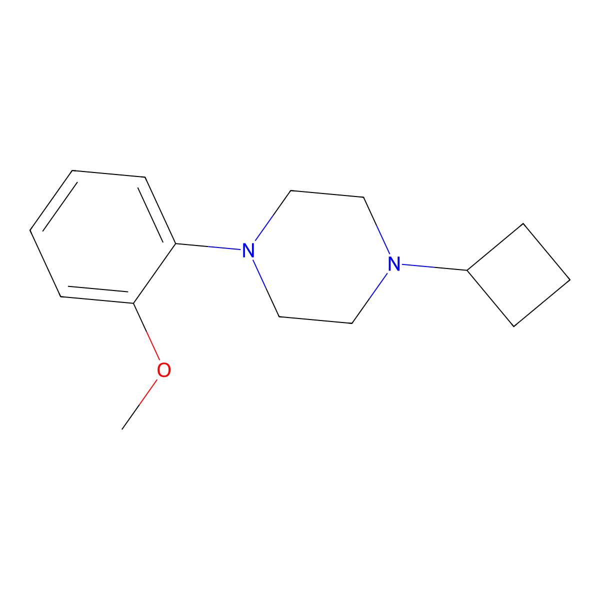 1-Cyclobutyl-4-(2-methoxyphenyl)piperazine molecular structure, CAS 2326074-27-3