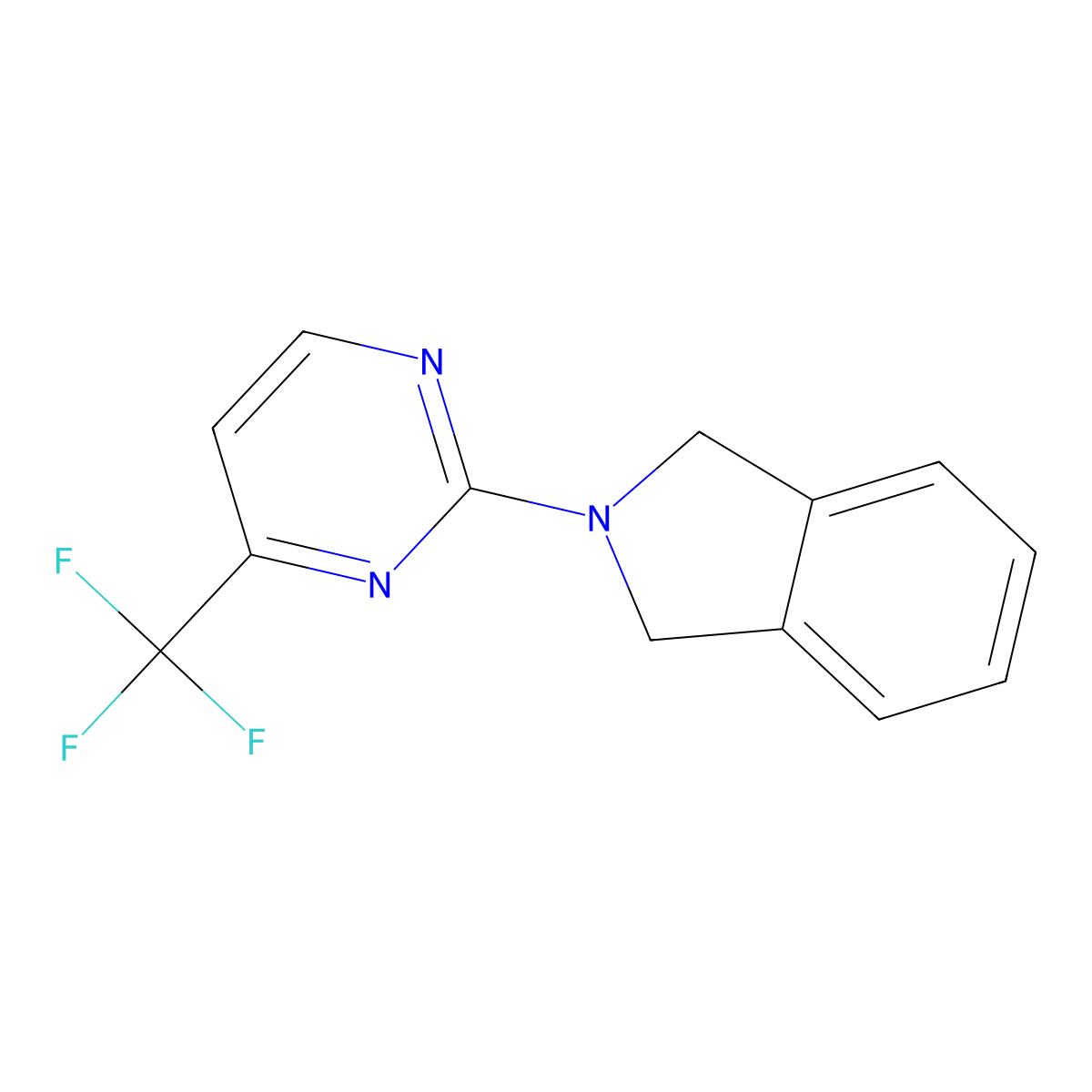 2-[4-(trifluoromethyl)pyrimidin-2-yl]-2,3-dihydro-1H-isoindole molecular structure, CAS 2326080-08-2
