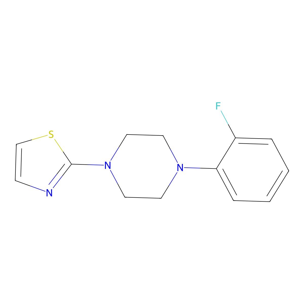 1-(2-Fluorophenyl)-4-(1,3-thiazol-2-yl)piperazine molecular structure, CAS 2326081-17-6