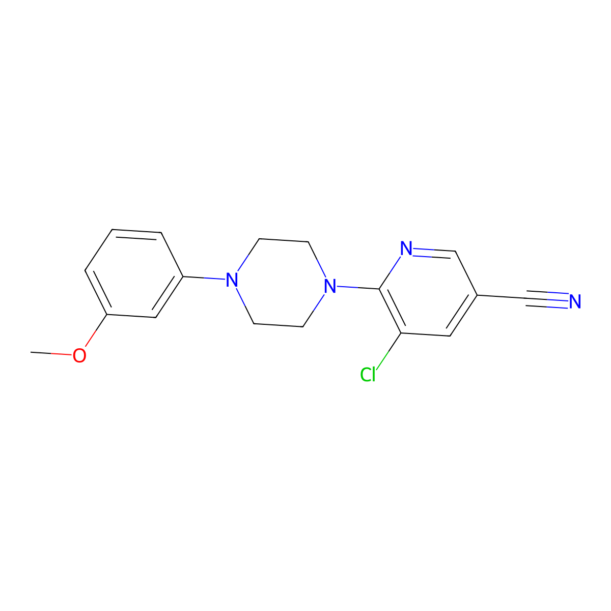 5-Chloro-6-[4-(3-methoxyphenyl)piperazin-1-yl]pyridine-3-carbonitrile molecular structure, CAS 2326086-76-2