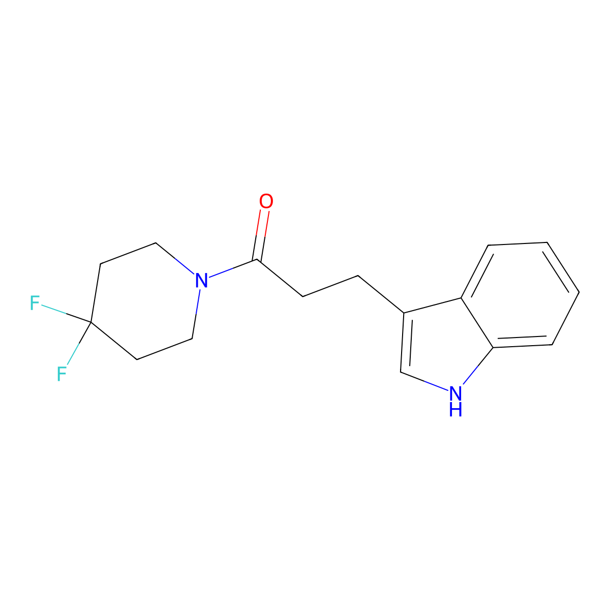 1-(4,4-difluoropiperidin-1-yl)-3-(1H-indol-3-yl)propan-1-one molecular structure, CAS 2326087-41-4