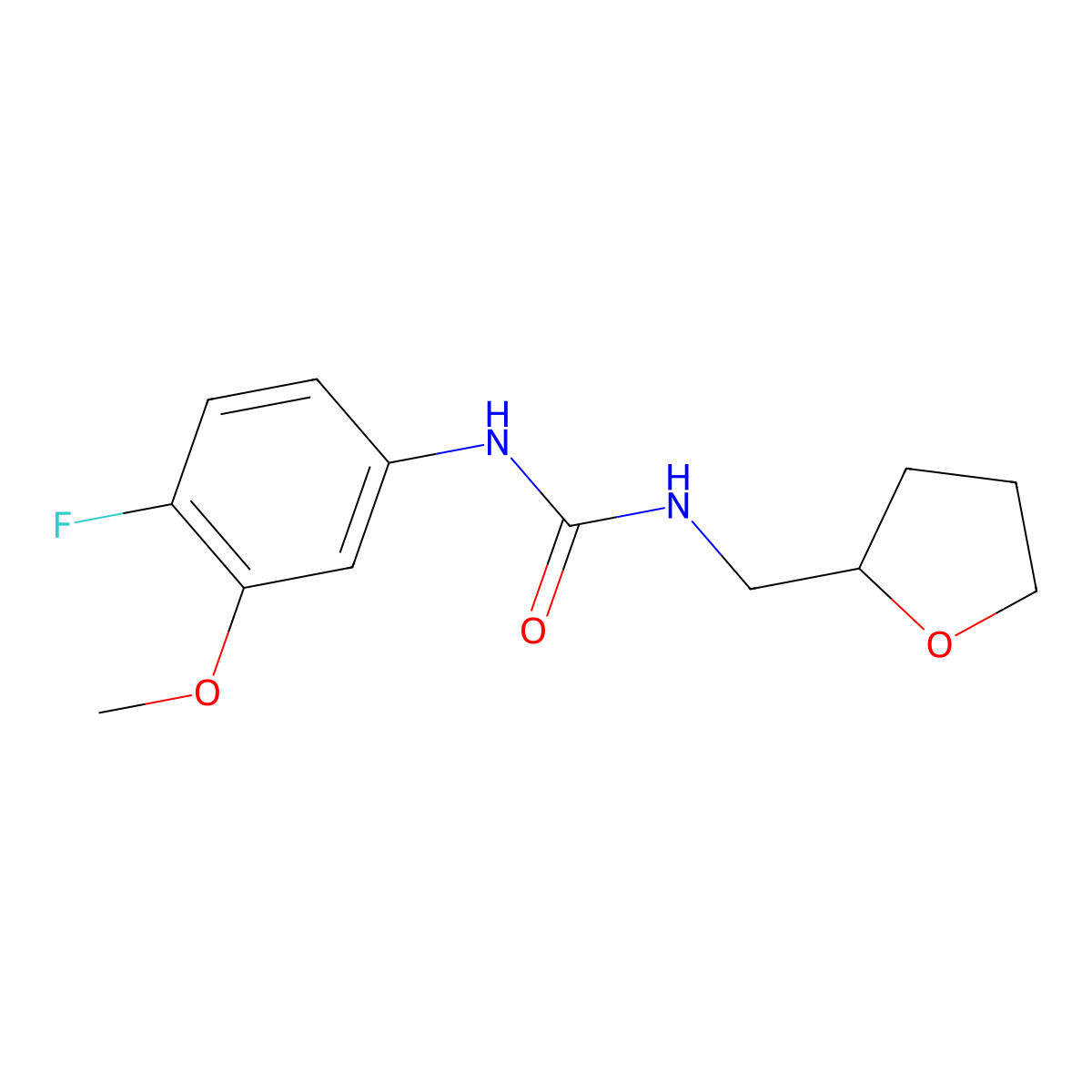 1-(4-Fluoro-3-methoxyphenyl)-3-[(oxolan-2-yl)methyl]urea molecular structure, CAS 2326087-93-6