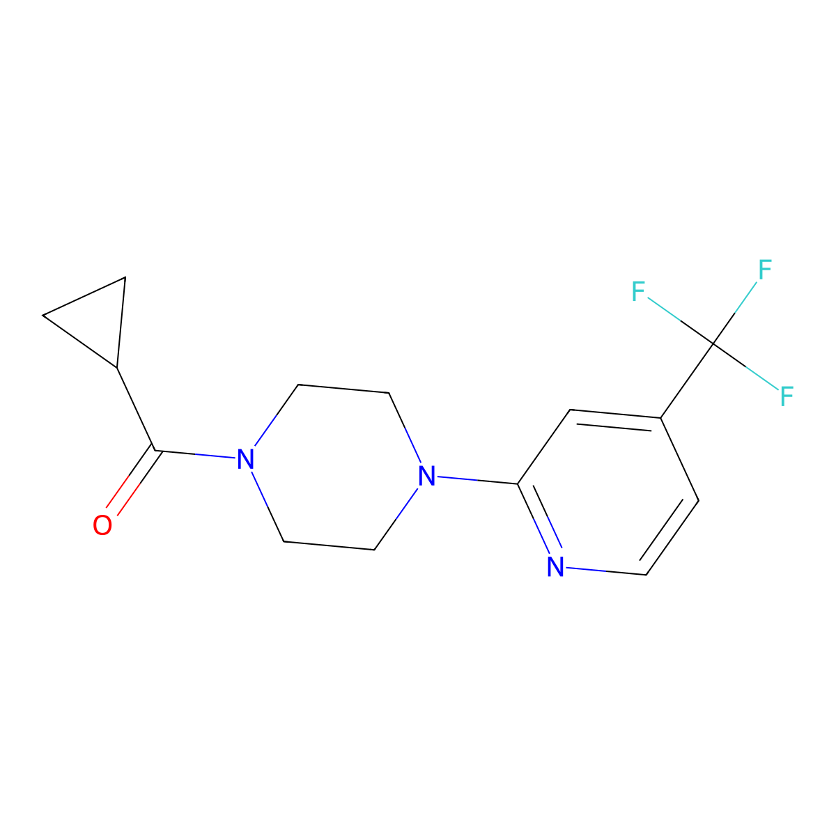 1-Cyclopropanecarbonyl-4-[4-(trifluoromethyl)pyridin-2-yl]piperazine molecular structure, CAS 2326121-66-6