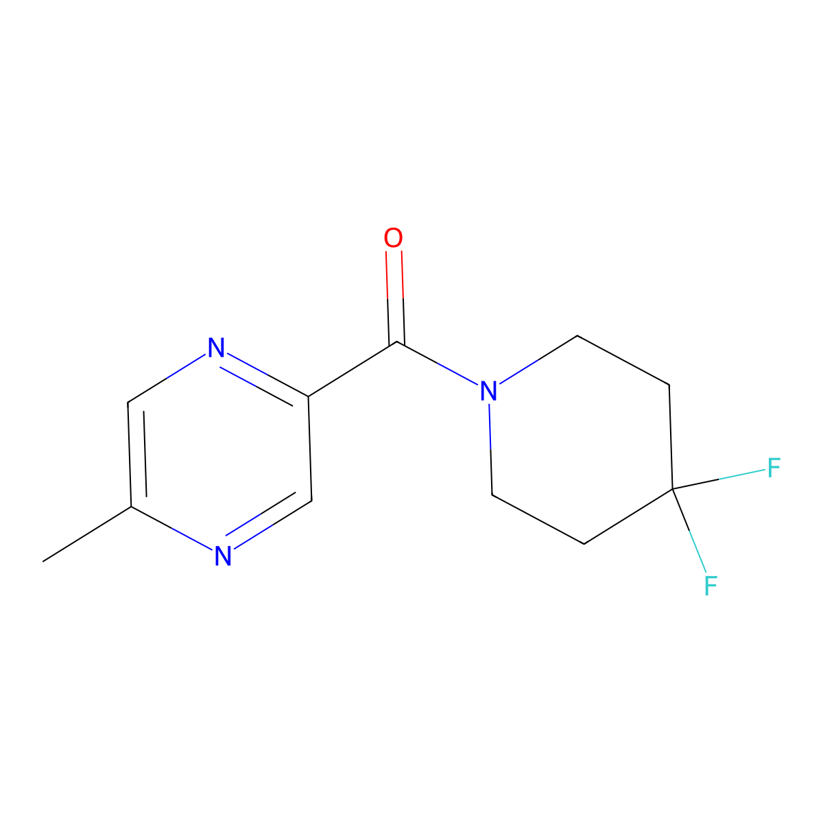 2-(4,4-Difluoropiperidine-1-carbonyl)-5-methylpyrazine molecular structure, CAS 2326122-99-8