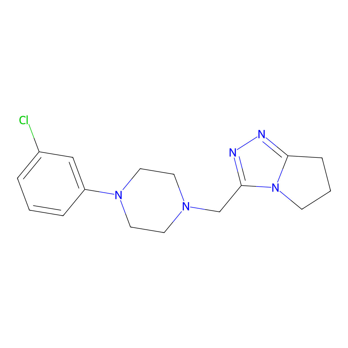 1-(3-chlorophenyl)-4-({5H,6H,7H-pyrrolo[2,1-c][1,2,4]triazol-3-yl}methyl)piperazine molecular structure, CAS 2326128-67-8