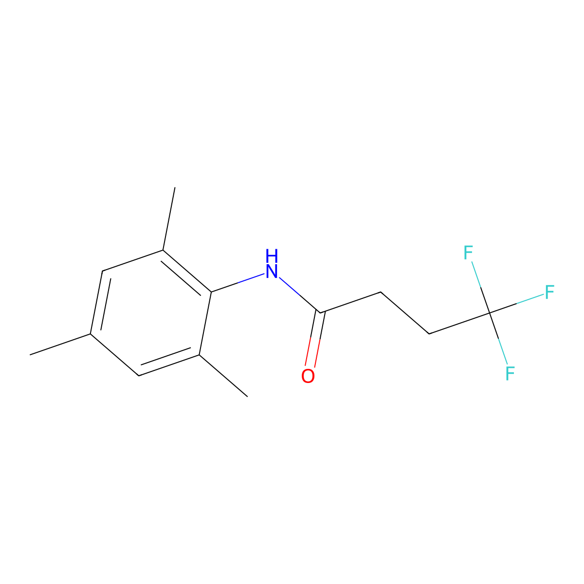4,4,4-trifluoro-N-(2,4,6-trimethylphenyl)butanamide molecular structure, CAS 2326129-63-7