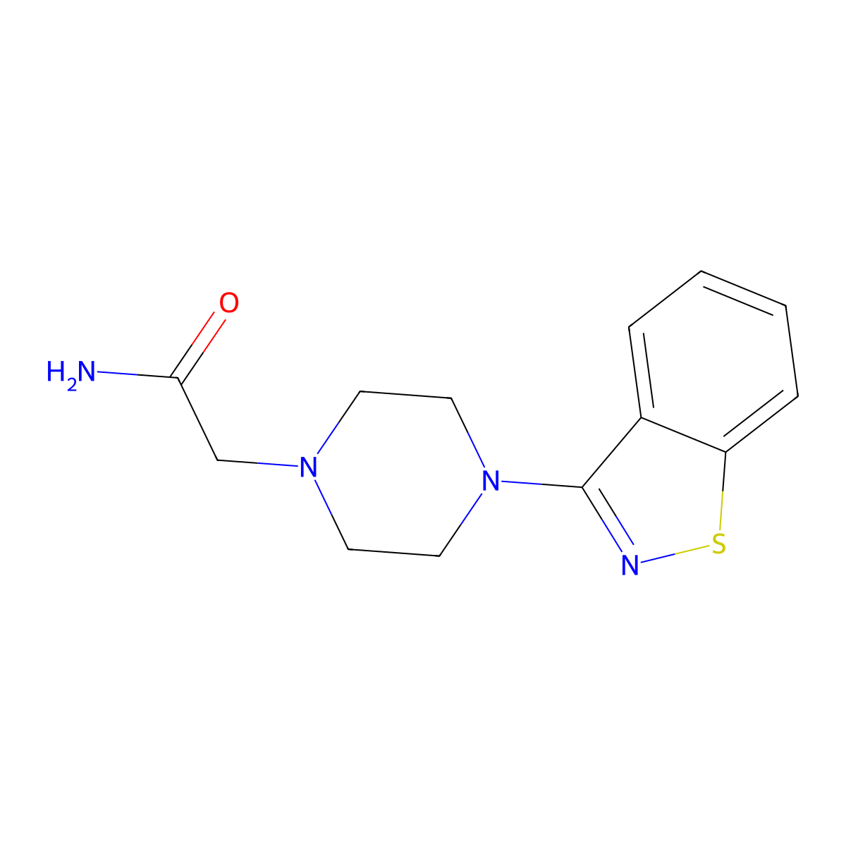 2-[4-(1,2-Benzothiazol-3-yl)piperazin-1-yl]acetamide molecular structure, CAS 2326130-34-9