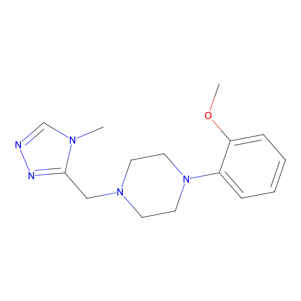 1-(2-methoxyphenyl)-4-[(4-methyl-4H-1,2,4-triazol-3-yl)methyl]piperazine molecular structure, CAS 2326131-16-0